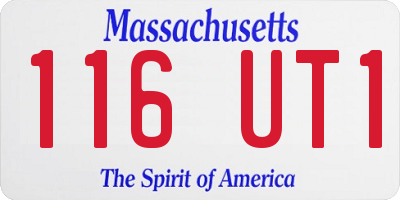 MA license plate 116UT1