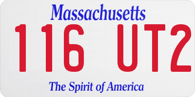 MA license plate 116UT2