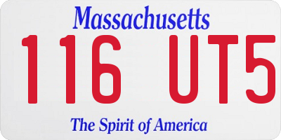 MA license plate 116UT5