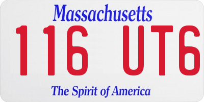 MA license plate 116UT6