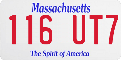 MA license plate 116UT7