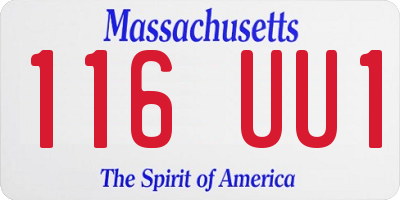 MA license plate 116UU1