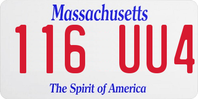 MA license plate 116UU4