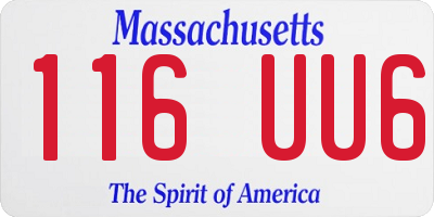 MA license plate 116UU6