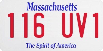 MA license plate 116UV1