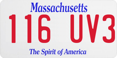 MA license plate 116UV3