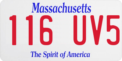 MA license plate 116UV5