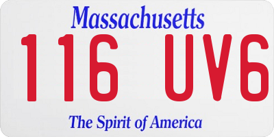 MA license plate 116UV6