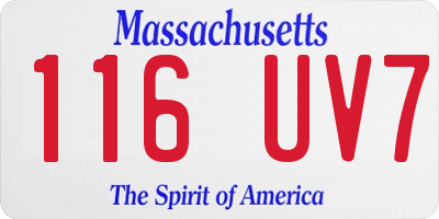 MA license plate 116UV7