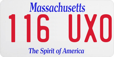 MA license plate 116UX0