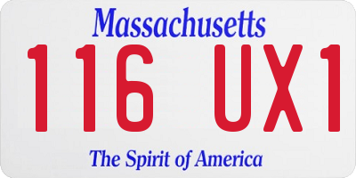 MA license plate 116UX1