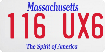 MA license plate 116UX6