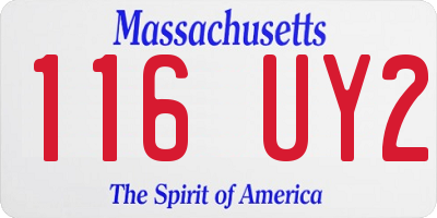 MA license plate 116UY2