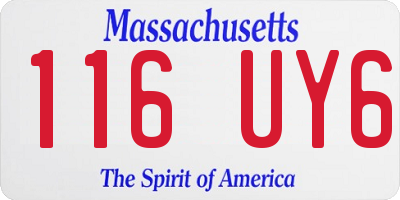 MA license plate 116UY6