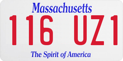 MA license plate 116UZ1