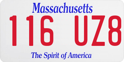 MA license plate 116UZ8