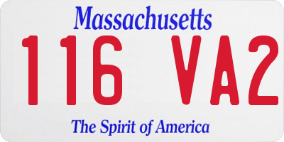 MA license plate 116VA2