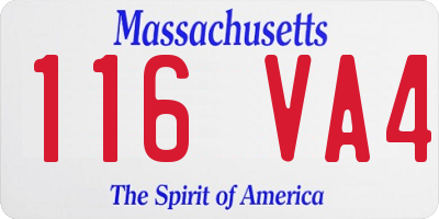 MA license plate 116VA4