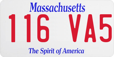 MA license plate 116VA5