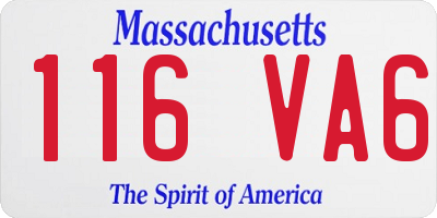 MA license plate 116VA6