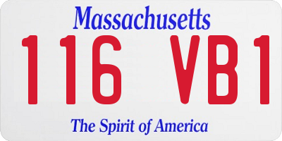 MA license plate 116VB1