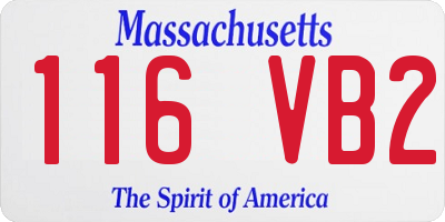 MA license plate 116VB2