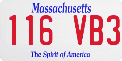 MA license plate 116VB3