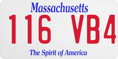 MA license plate 116VB4