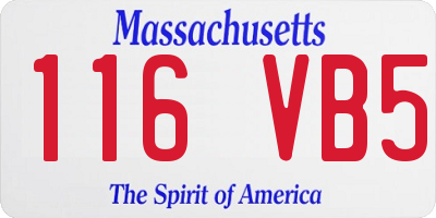 MA license plate 116VB5