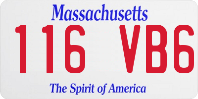 MA license plate 116VB6