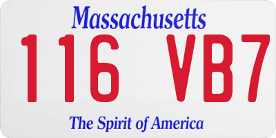 MA license plate 116VB7