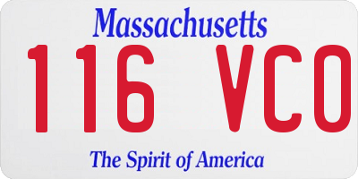 MA license plate 116VC0