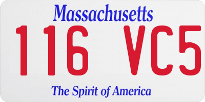 MA license plate 116VC5