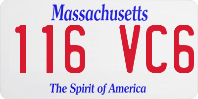 MA license plate 116VC6