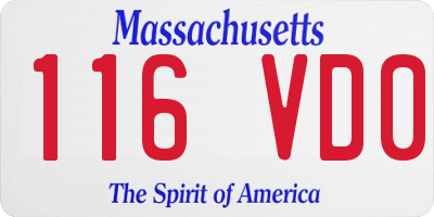 MA license plate 116VD0