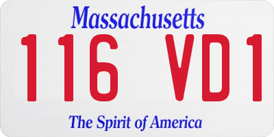 MA license plate 116VD1