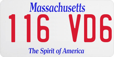 MA license plate 116VD6