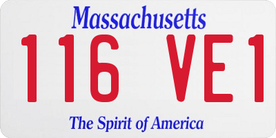 MA license plate 116VE1