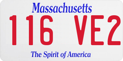 MA license plate 116VE2