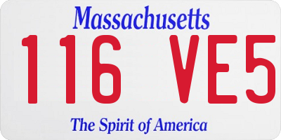 MA license plate 116VE5