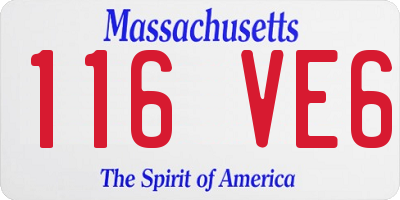 MA license plate 116VE6