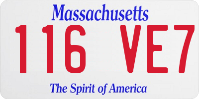 MA license plate 116VE7