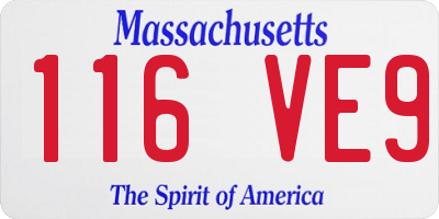 MA license plate 116VE9