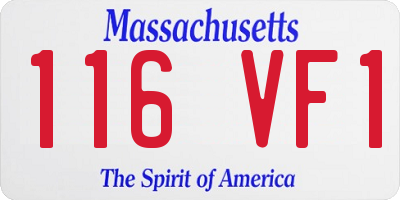 MA license plate 116VF1