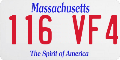 MA license plate 116VF4