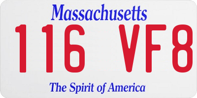 MA license plate 116VF8