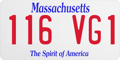 MA license plate 116VG1