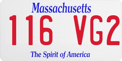 MA license plate 116VG2