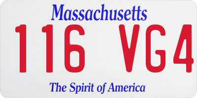 MA license plate 116VG4