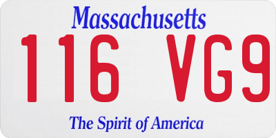 MA license plate 116VG9